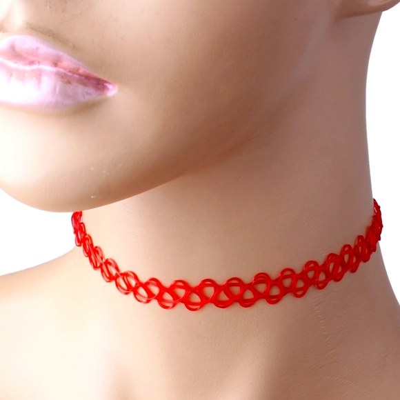 Red Choker Necklace ❤️ - Picture 6 of 8